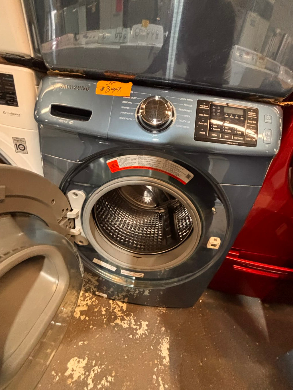 } samsung washer & dryer set electric 220v front load stackable or side by side working 💯  with warranty - sensor dry in sky blue   #ALSKP7ET