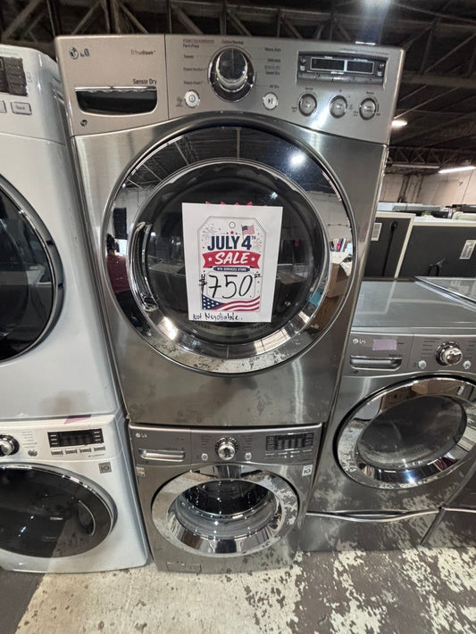 >*early July 4th special 🇺🇸LG washer & dryer set electric 220v front load stackable or side by side - sensor dry in gray  #WEDS22BSET