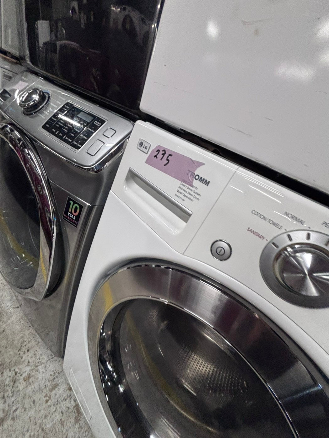 >*LG washer & dryer set electric 220v front load stackable or side by side - sensor dry in white #WDAZ6BSET