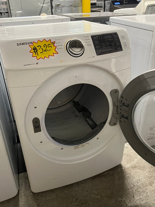 Samsung white front load electric dryer 7.8 cu. ft. Large capacity, 27” stackable or side by side  used-refurbished         #SSS11NB