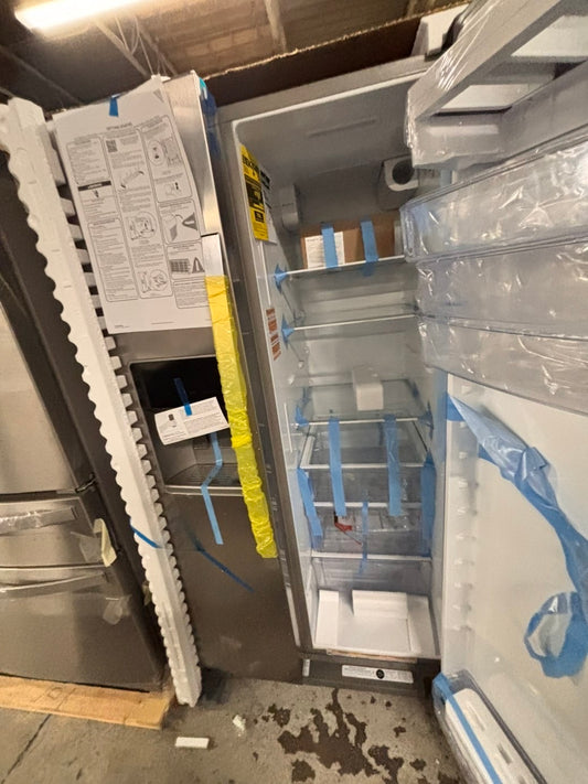 >newOpen Box 📦 | scratch & dent Whirlpool full size  36”in. Side-by-Side Refrigerator in Stainless Steel with iced maker & water dispenser #FWR266B