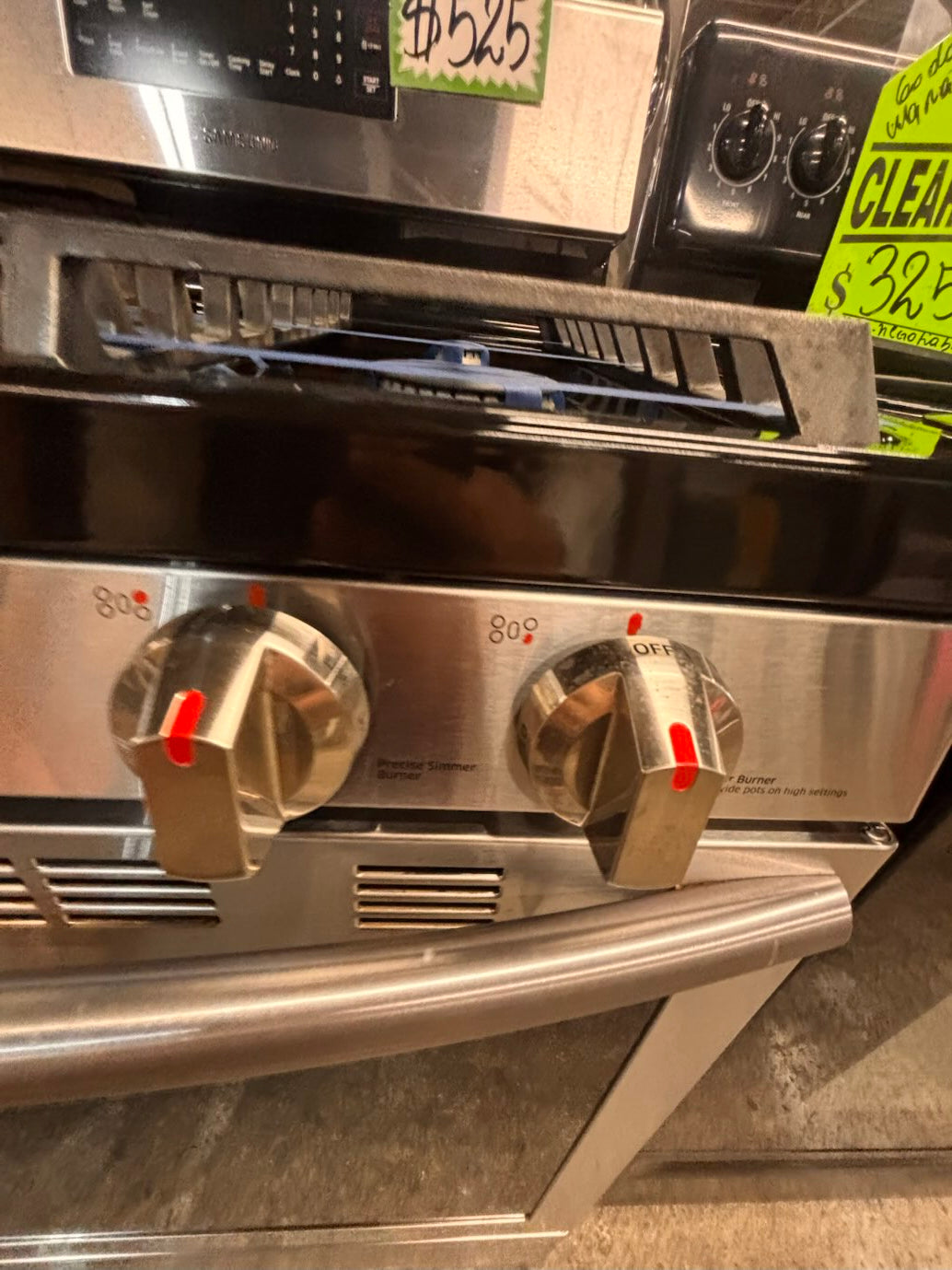 }} samsung Gas range 5 burner convection oven bake ,broil Hi/Lo self clean in stainless steel used-Refurbished 30” #SG911FB