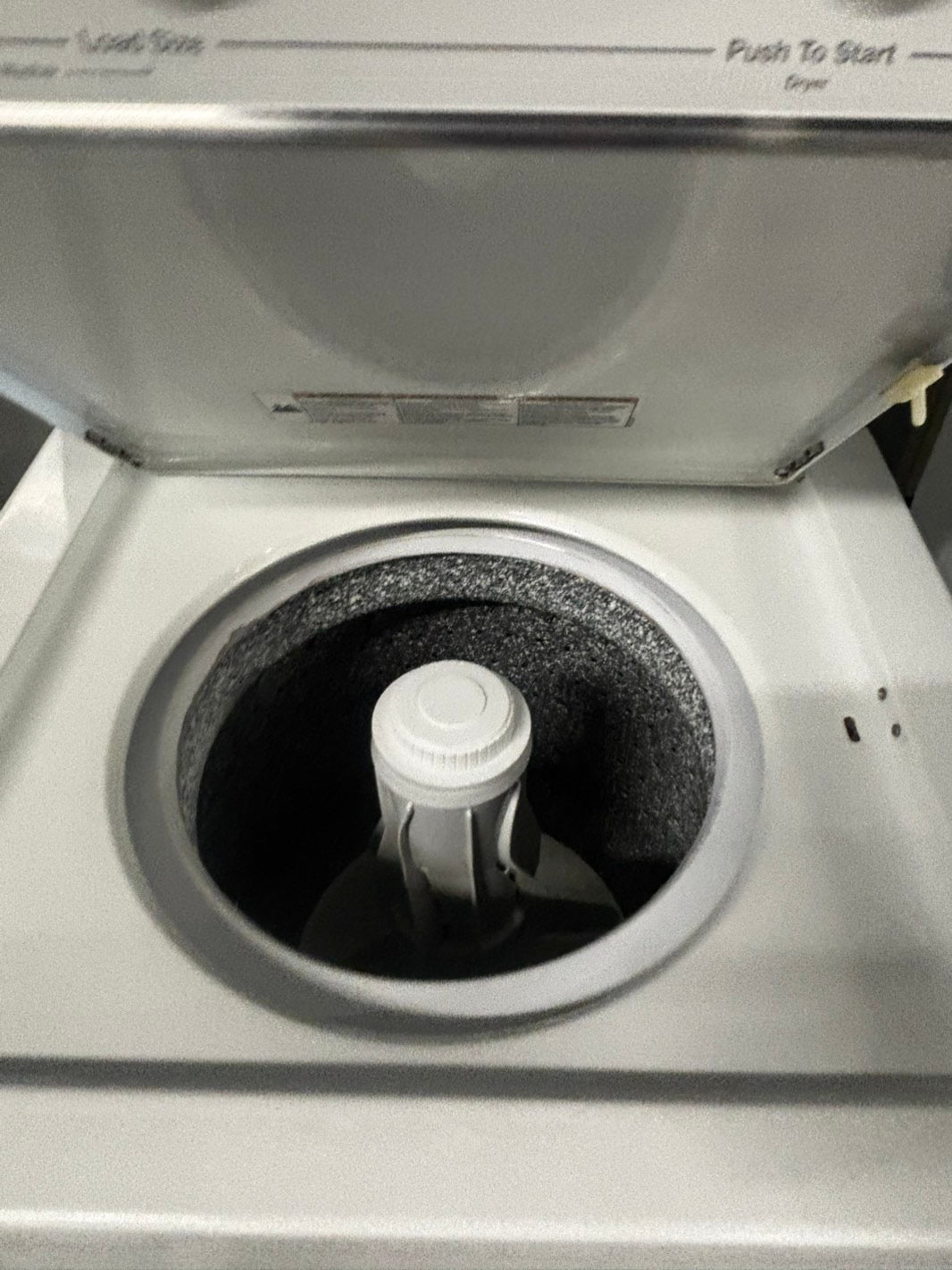 - Whirlpool stacked laundry center  110v gas unit washer & dryer set in white 24" #LCW852PB