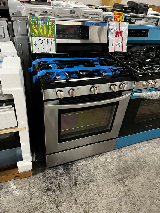 🎄Holidays Sale 🎁 LG Gas range 5 burner bake broil self clean stainless steel used-Refurbished 30” #GR53A4B