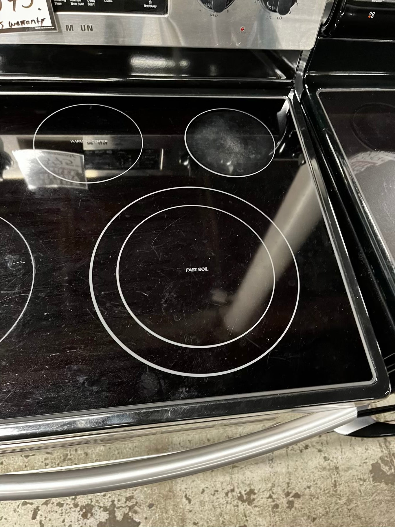 🎉 BLACK FRIDAY ⚡️ Samsung glass top electric range 220v 5 burner warm zone Refurbished stainless steel convection bake Broil roast self clean fast boil 30" #RE8944LB