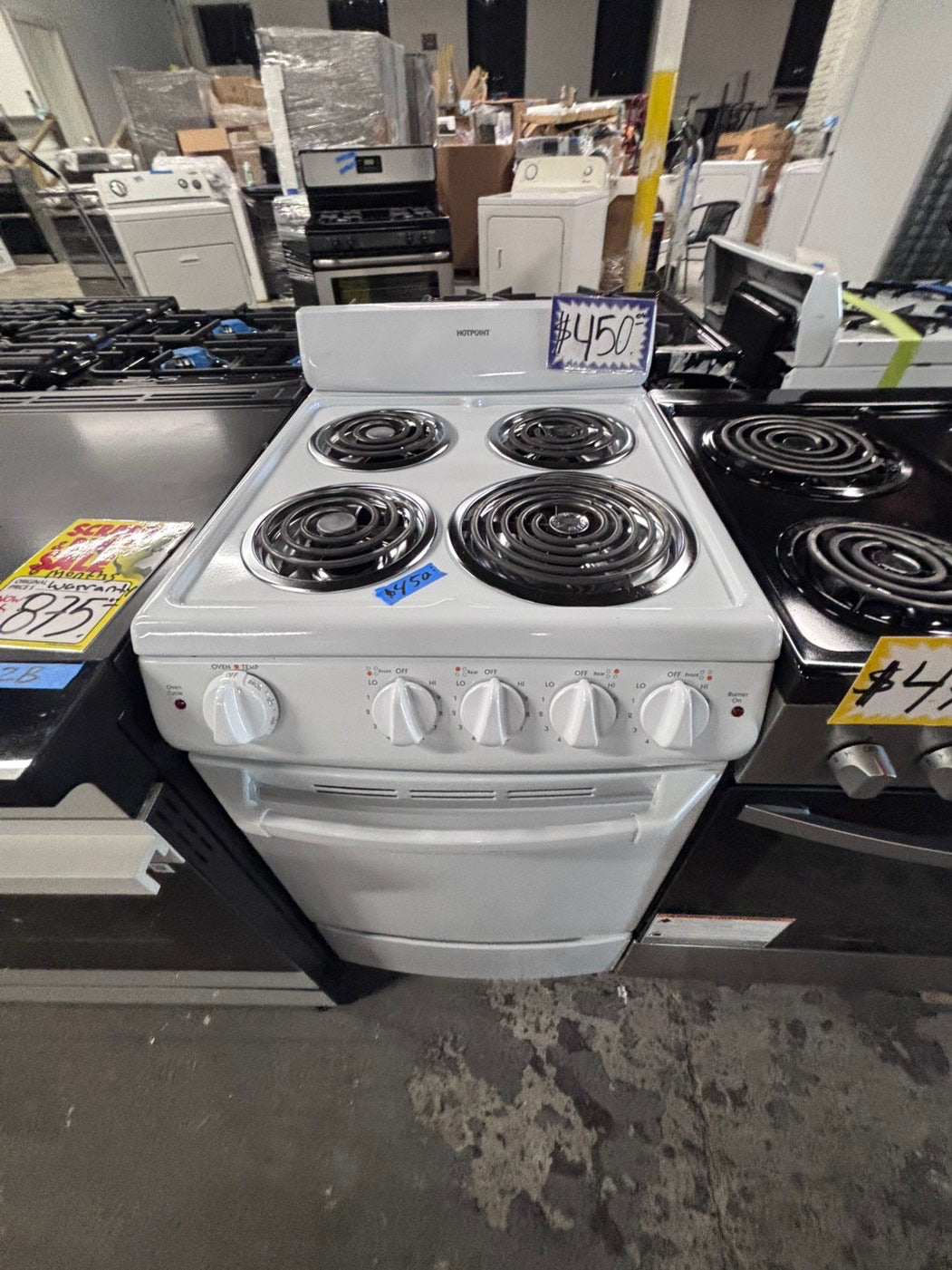 >Hotpoint electric range Top coil white with broil 20” #ER22BL