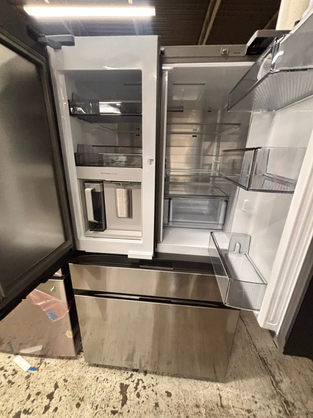 >special🎈New open box (costumer return ) Samsung - Bespoke 29 cu. ft. Full size  4-Door French Door Refrigerator with AI Family Hub+ - Charcoal Glass  & Black/Charcoal #RFFH2241B