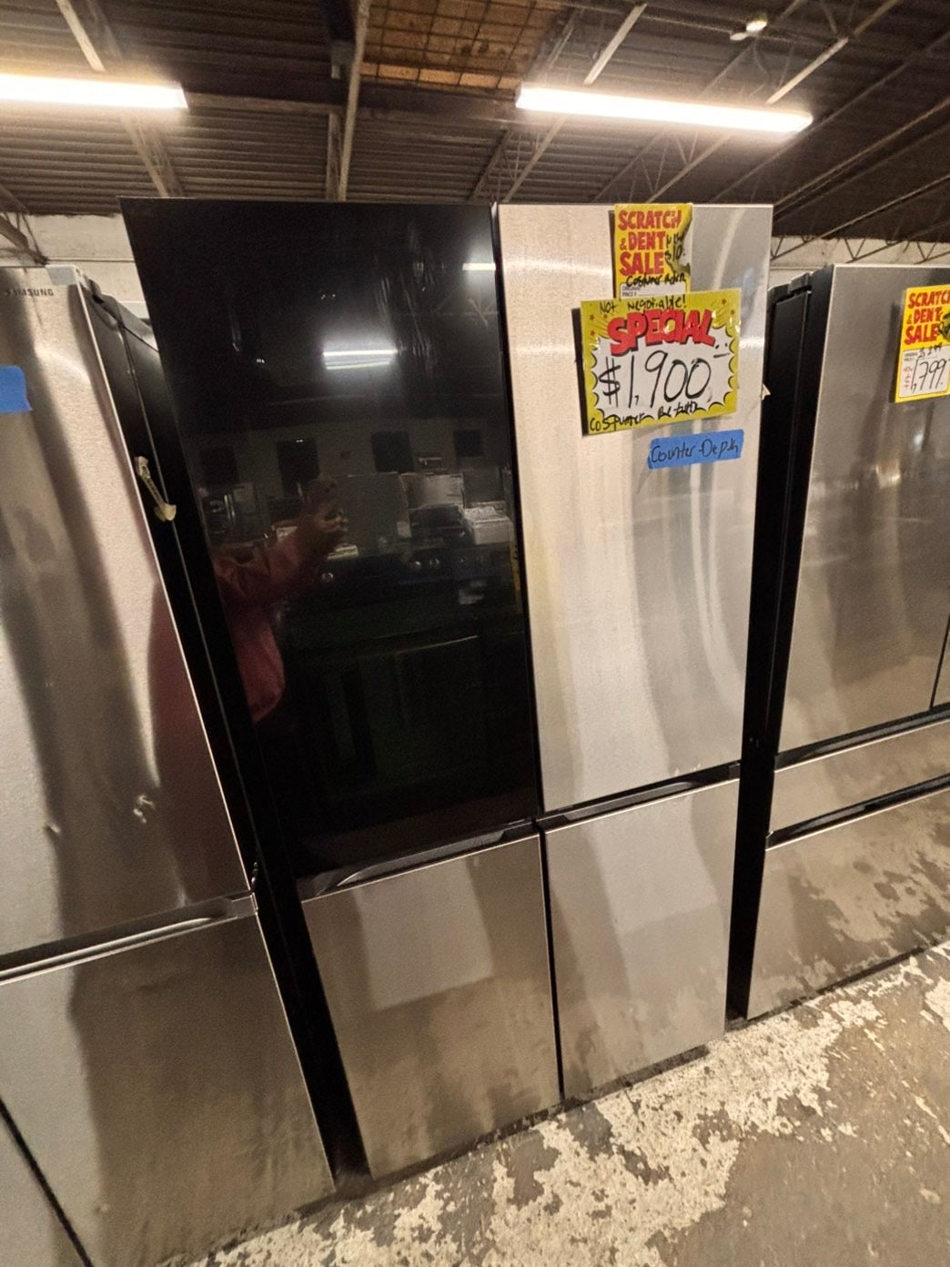 >special 🎈New open box (costumer return Samsung - Bespoke 23 Cu. Ft. 4-Door Flex French Door Counter Depth Refrigerator with Auto Open Door -#RFS3335YB