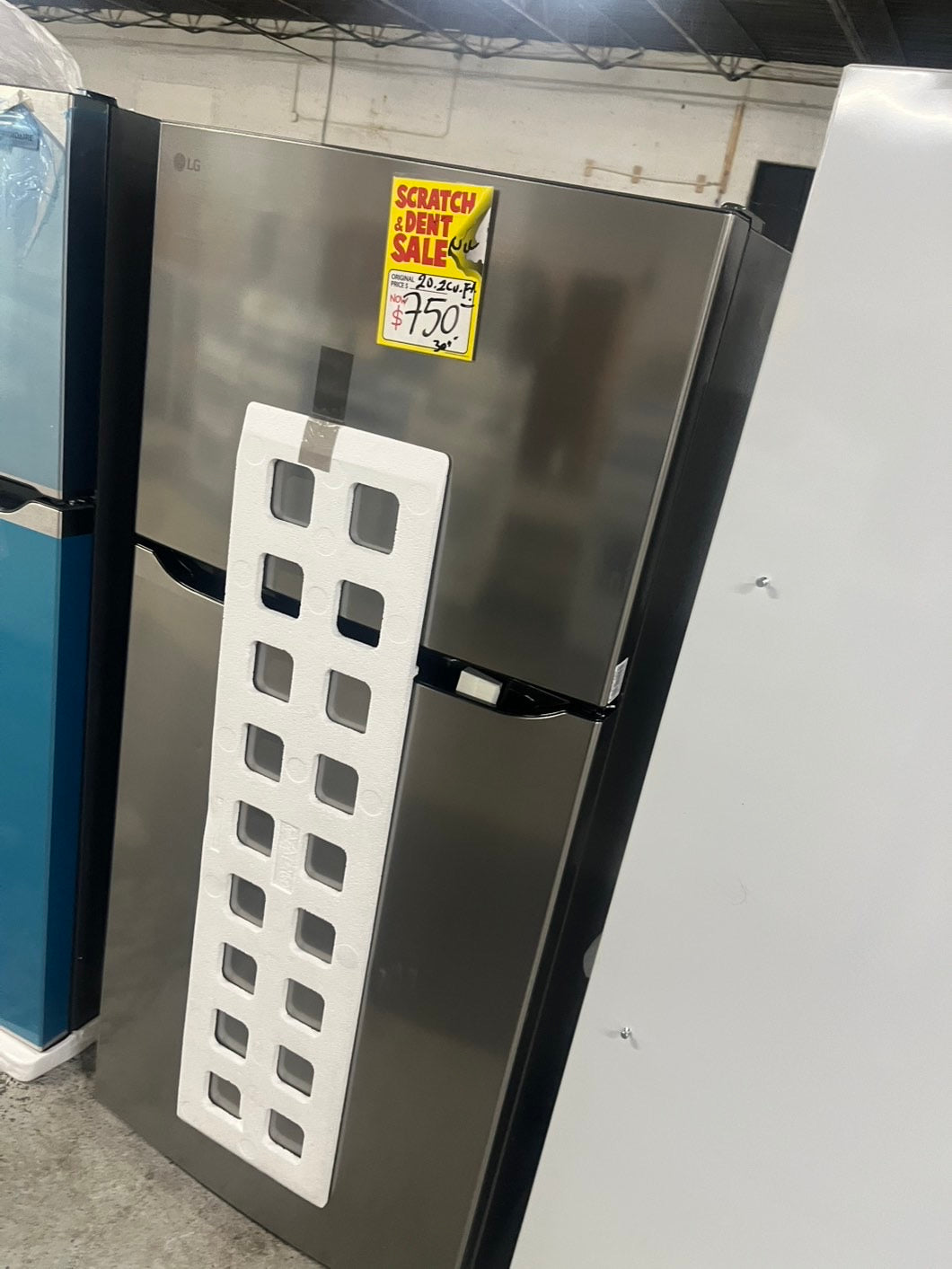 Open box 📦 New S/d LG 30 in. W 20 cu. ft. Top Freezer Refrigerator w/ Multi-Air Flow and Reversible Door in Stainless Steel,ENERGY STAR #RFLG208B