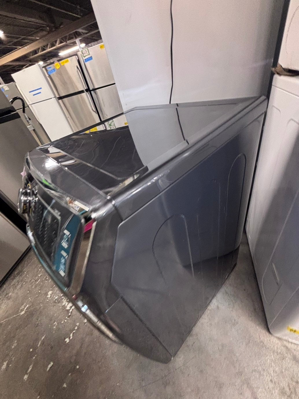 >*july 4th sale 🔥samsung steam sensor Dry front load stackable electric 220v dryer in dark gray color used-refurbished 27" #DEAQ1NB