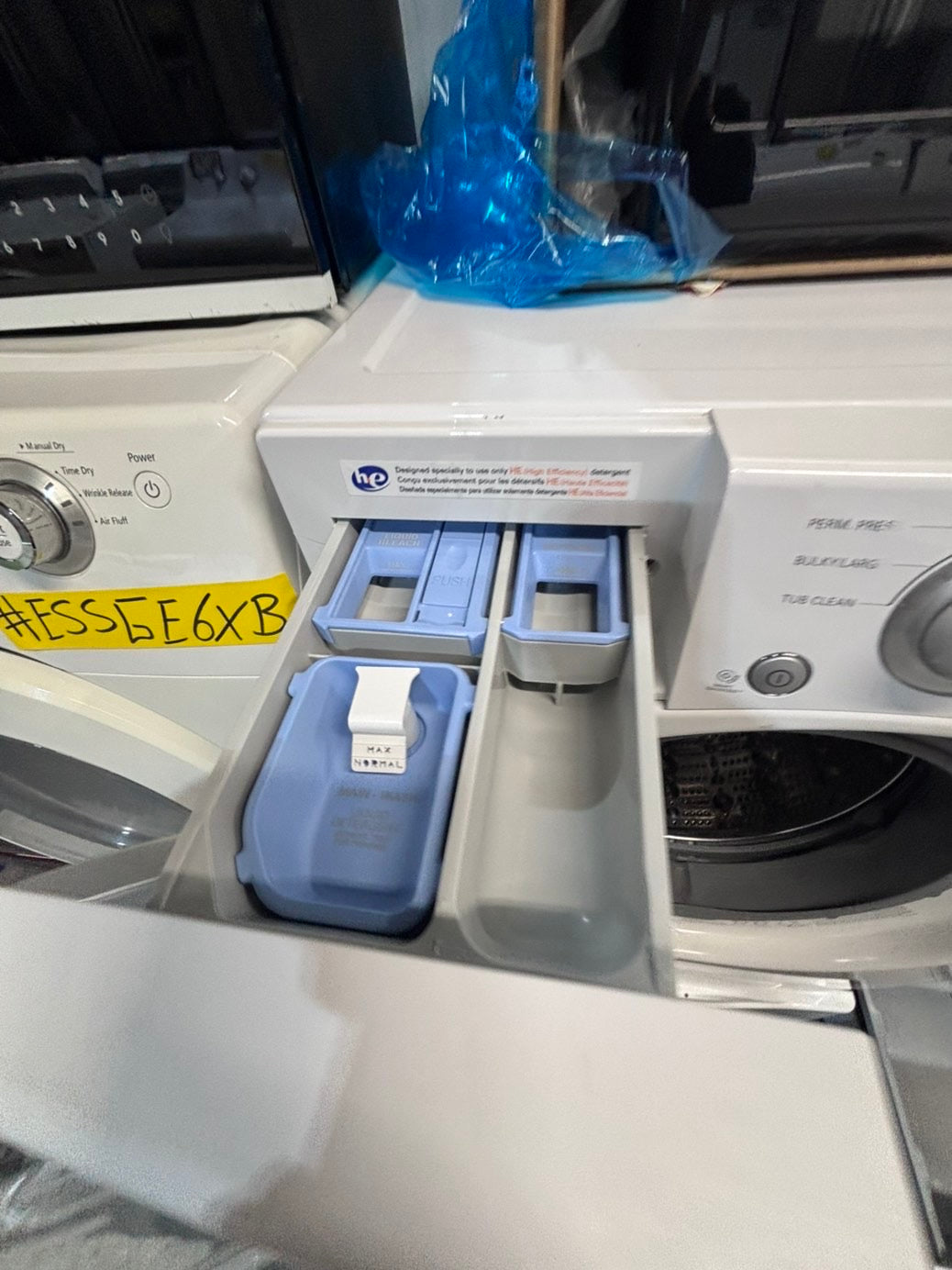 >*used- refurbished LG front load washer & dryer set  electric 220v large  capacity with pedestals in red color 27” #SFL55V7B