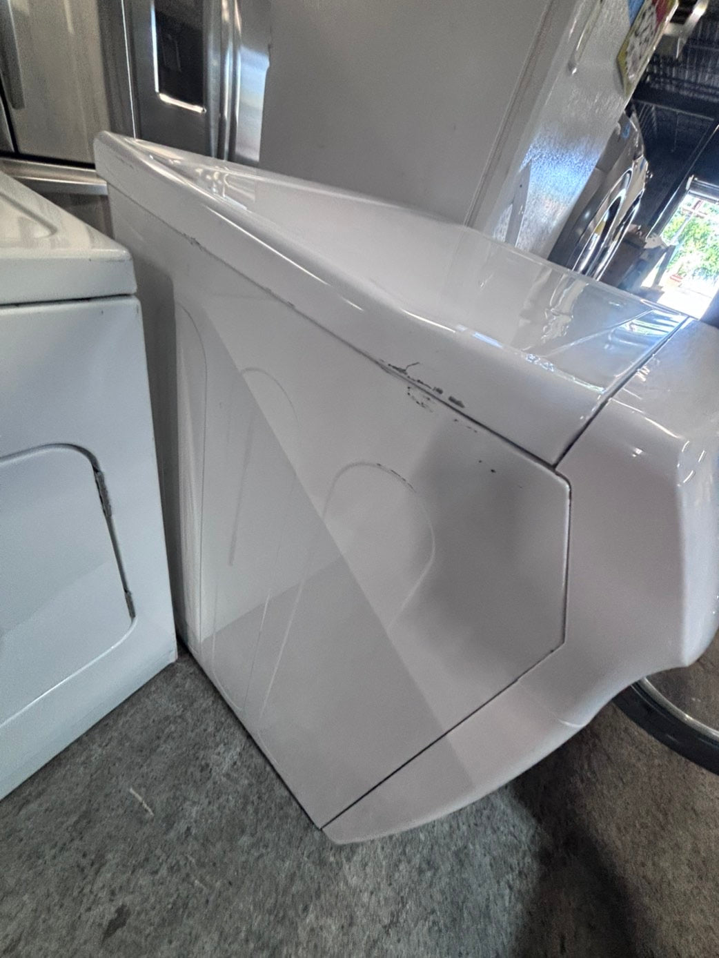 >*July 4th sale 🔥🇺🇸 samsung steam sensor Dry front load stackable electric 220v dryer in white  color used-refurbished 27" #DEQQ4NB