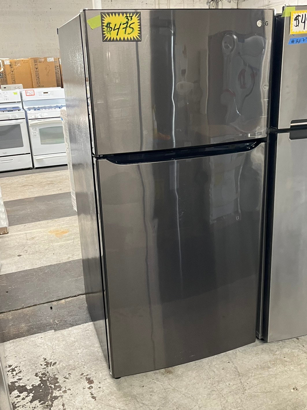 -🔥Black Friday sale‼️Lg 33 top freezer refrigerator 24cu.ft.   Black Stainless steel-used -refurbished 33" item number #RFLBK2L-TR