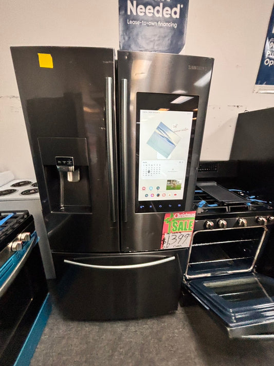 🎄🎄Christmas sale 🎅 2pc. Combo Samsung black stainless steel French door Refrigerator family hub stainless steel w/ ice water dispenser 36" & gas stove same brand/ item number #RF2PCCL