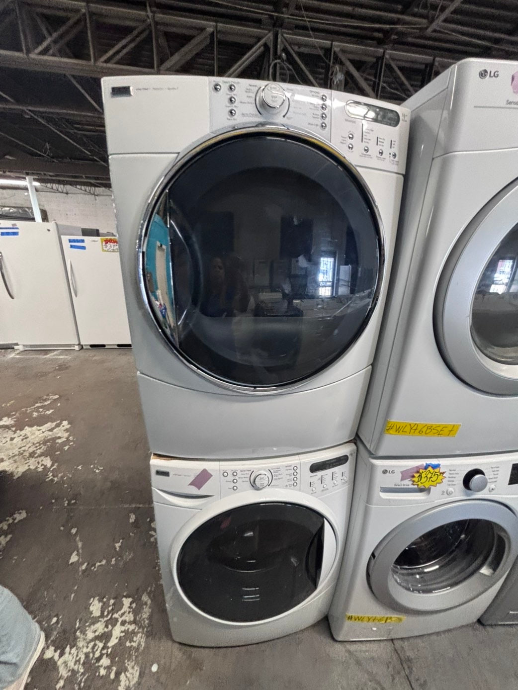 >*early July 4th special 🇺🇸kenmore set electric 220v front load stackable or side by side - sensor dry in white color #ESKK12SET