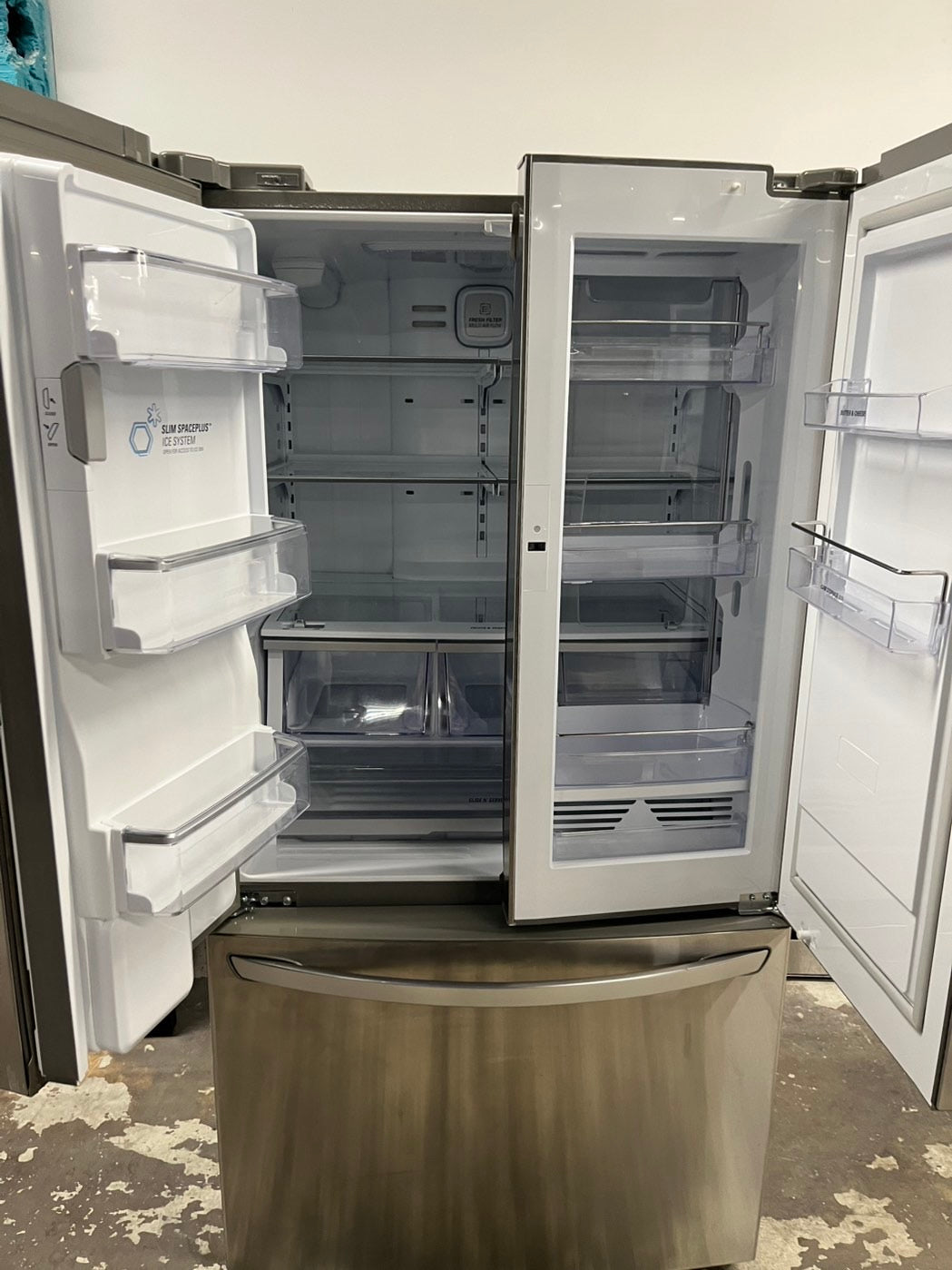 Used Refurbished LG in Door french door showcase refrigerator stainless steel w/ice & water dispenser 36" #RFLG45B