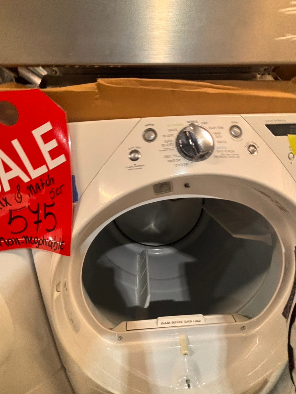 >*SALE🔥used- refurbished Kenmore washer & whirlpool dryer mix & match front load electric 220v large  capacity with pedestals in white  color 27” #ES8KV7B