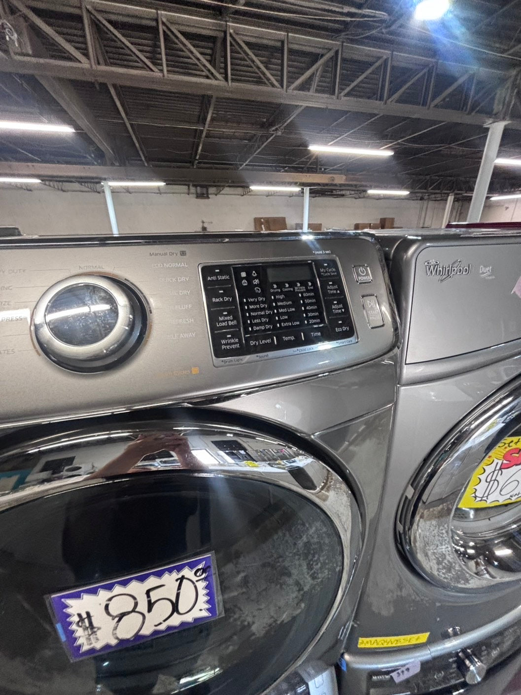 >*Samsung gray washer 4.5cu. ft. Large capacity, & electric dryer set in great condition 27” stackable or side by side  used-refurbished  #SFL23TB