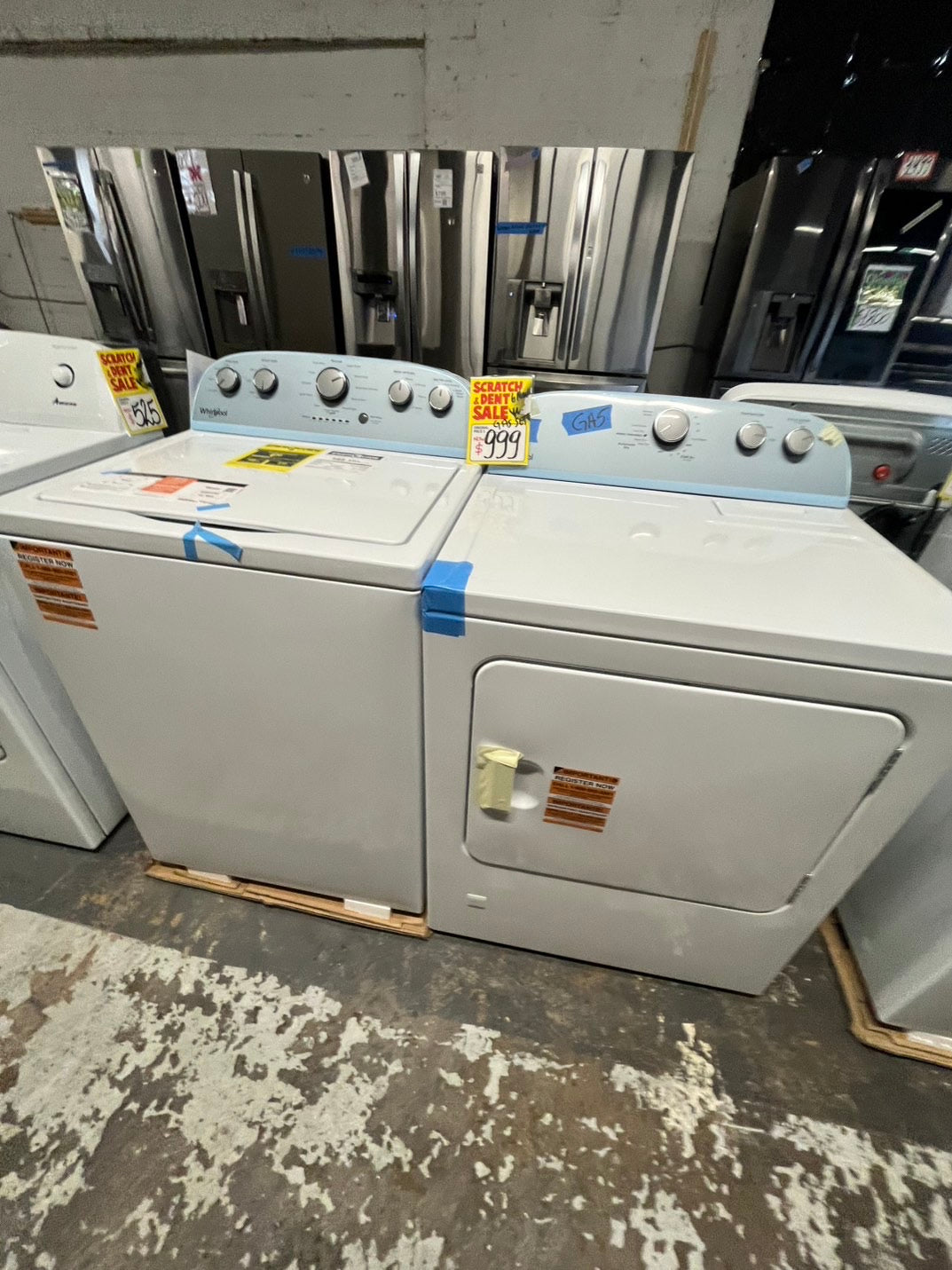 Open box 📦 New S/d whirlpool Top load washer 3.5cu.Ft  and  Top load Gas  dryer 7.cu.ft  set white #WDTPG21B
