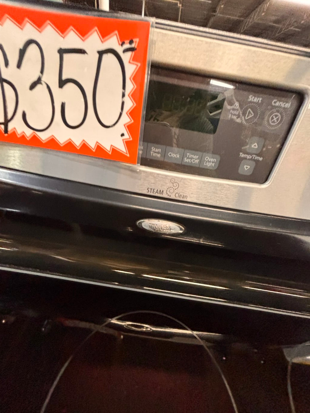 }} Whirlpool electric 220v glass top range bake Broil roast self clean oven stainless steel working 💯  with warranty ! 30" used-Refurbished #WHFT401B