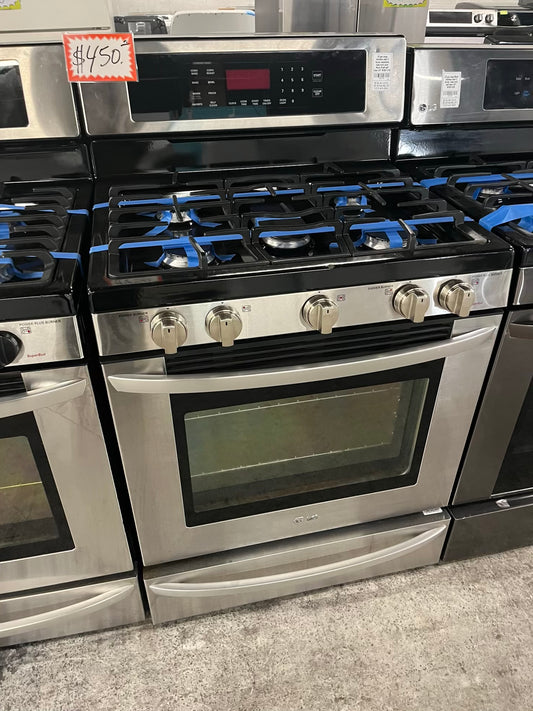 - GE gas range stainless steel 5 burner convection bake broil roast Warm Proof self clean 30" #GR111B
