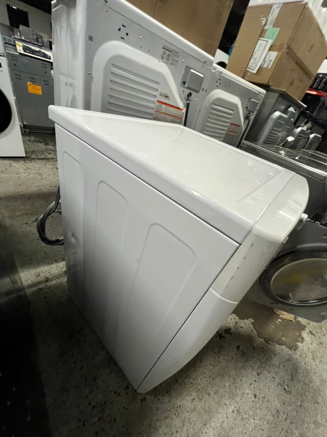 -Kenmore Steam Dryer front load stackable electric 220v dryer in white 27" #EDKN12B