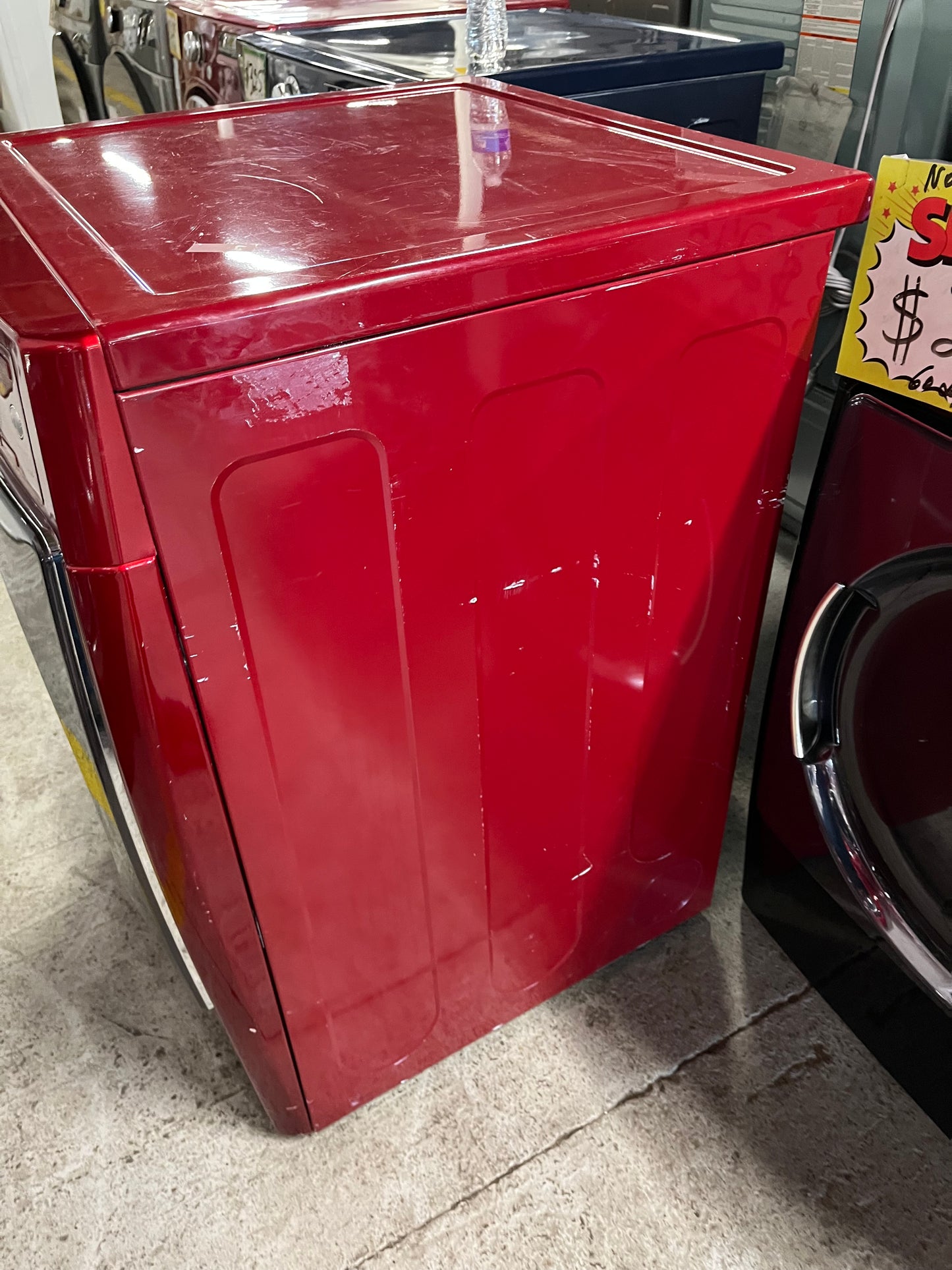 Kenmore Elite front load stackable electric 220v dryer stainless steel dream w/steam cycle in red 27" #ED402SB