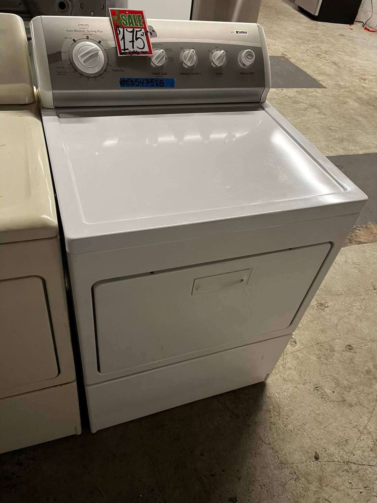 🎄Holiday Sale 🎁 Kenmore  side x side large capacity electric 220v dryer  in white 27” Refurbished #ED5475XB