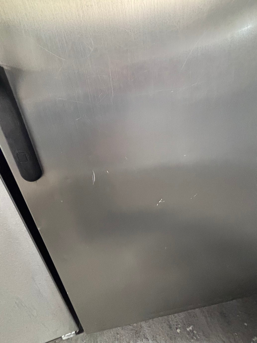 >*28”GE top freezer fridge with ice maker inside stainless steel  used-refurbished #FGBS3RB