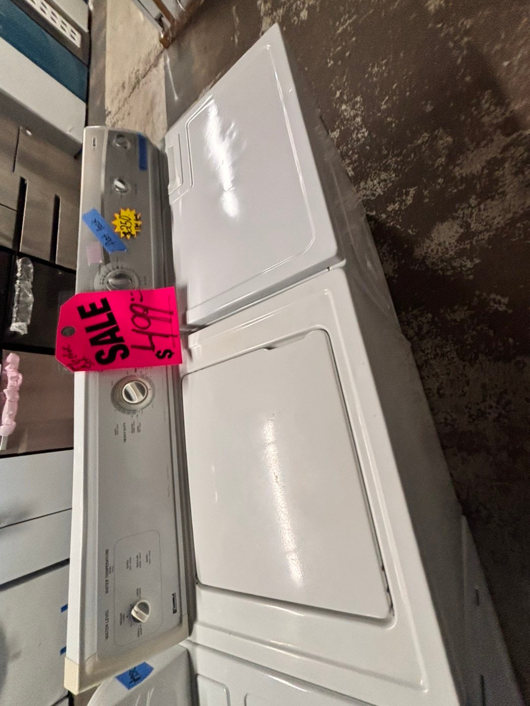 >special price‼️Kenmore top load washer w/agitator  & electric dryer flat back  220v  set top load side by side #WH7X3BSET