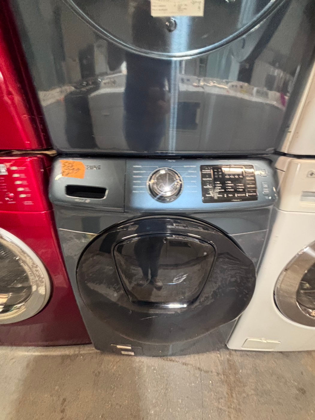 } special🎉samsung washer & dryer set electric 220v front load stackable or side by side - sensor dry in sky blue   #FLSK5SET