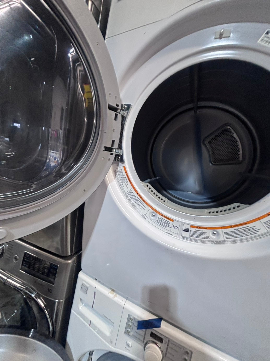 >*early July 4th special 🇺🇸kenmore washer & dryer set electric 220v front load stackable or side by side - sensor dry in white  color #GW1S2BSET