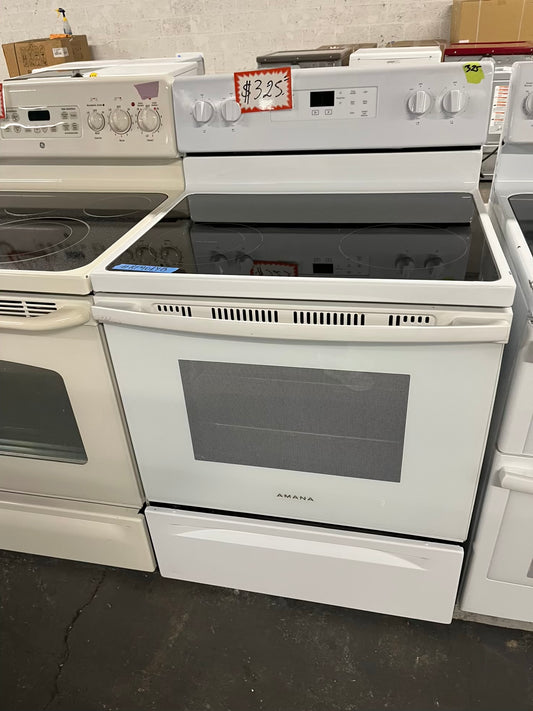 Amana electric range 4 burner bake broil in white  30” #RF901YB