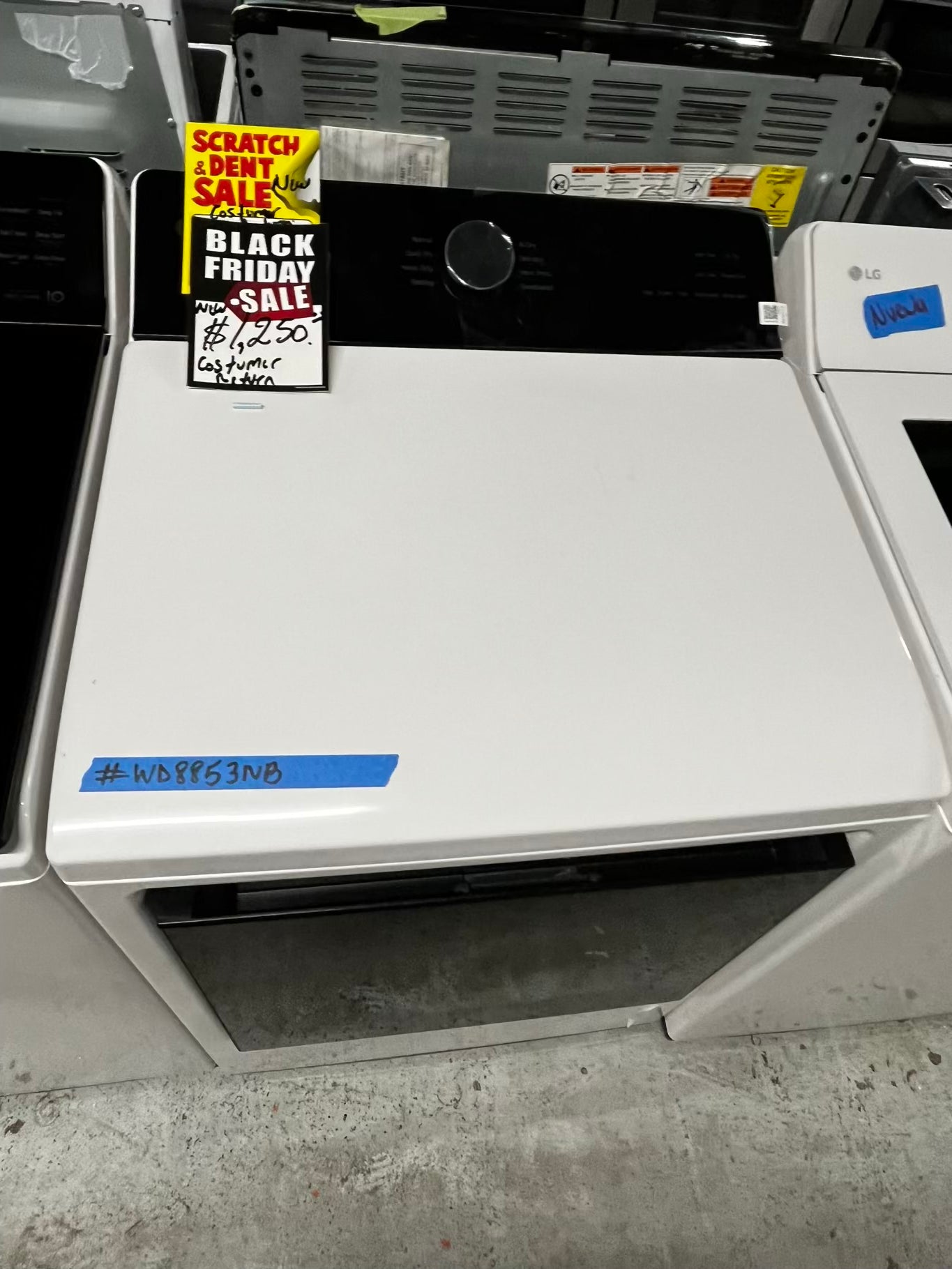 ~ Open Box 📦 - scratch & dent 5.5 cu. ft. Mega Capacity Smart Top Load Washer with Impeller, EasyUnload™ & AI Sensing & 7.3 cu. ft. Ultra Large Capacity Rear Control Electric Dryer with LG EasyLoad™ Door - stock number #WD8853NB