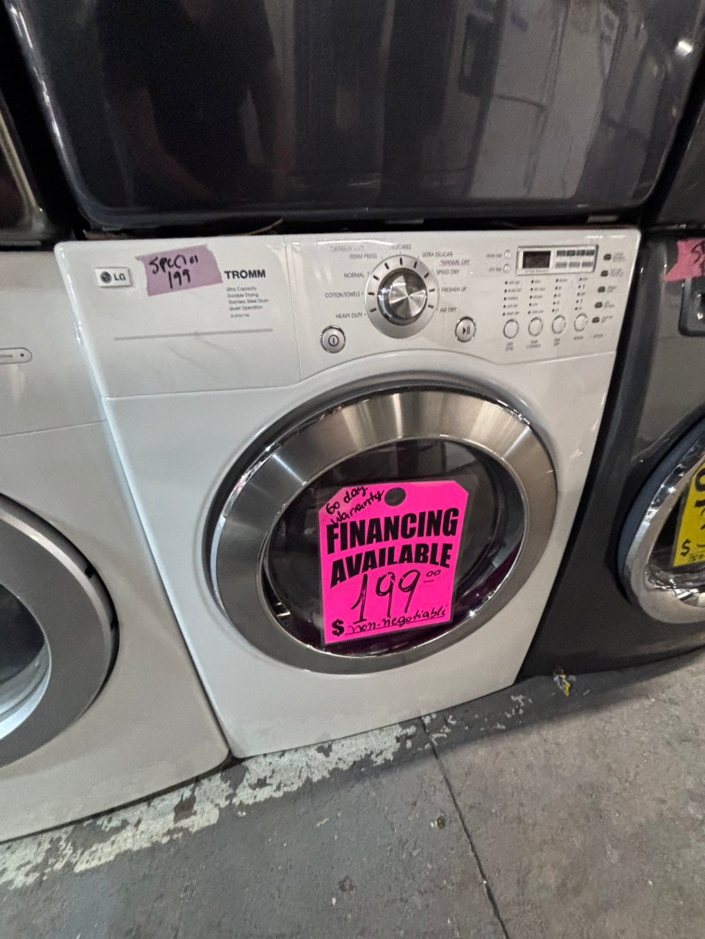 >*sale 🔥LG sensor Dry front load stackable electric 220v dryer in white  color used-refurbished 27" #DS167NB