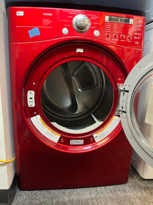 Used like new LG - 7.1 Cu. Ft. Stackable  Electric Dryer Red  Tromm ultra capacity #E238ML