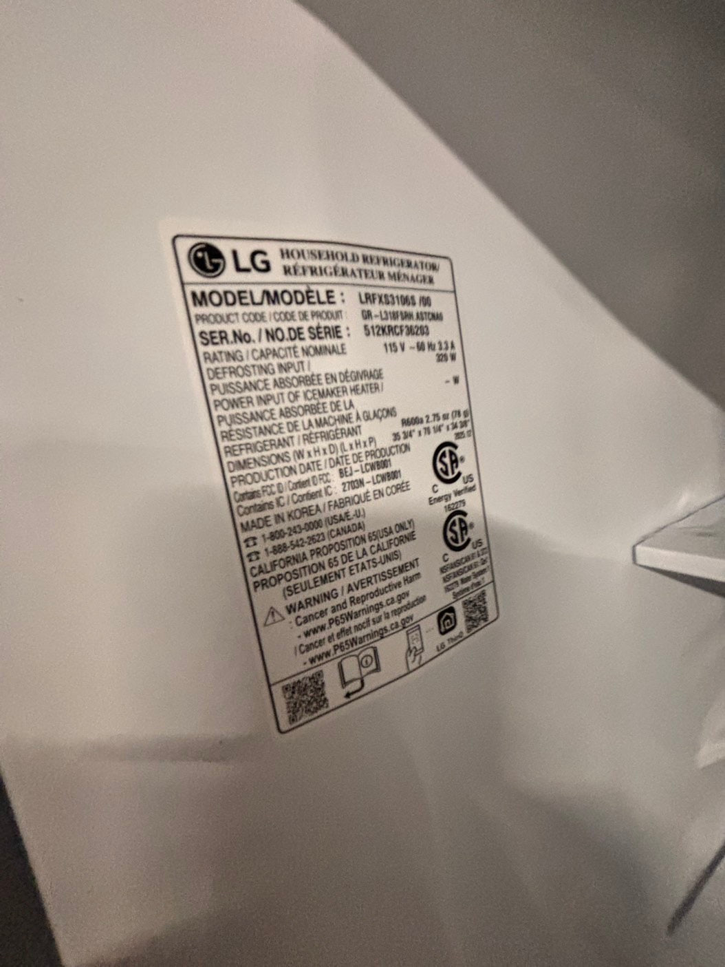 >special🎈LG New open box 📦 Refrigerator with ice maker & water dispenser - Stainless Steel #RFLG14DB