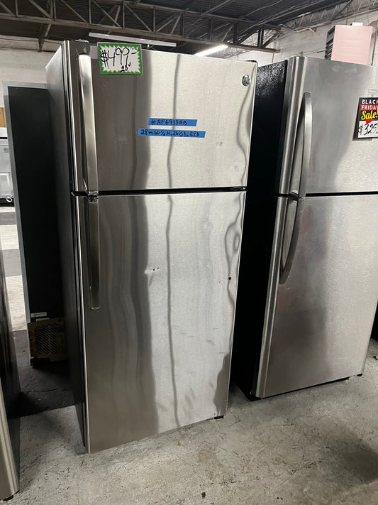 • GE  top freezer refrigerator stainless steel 30” used - refurbished #RF6933AB