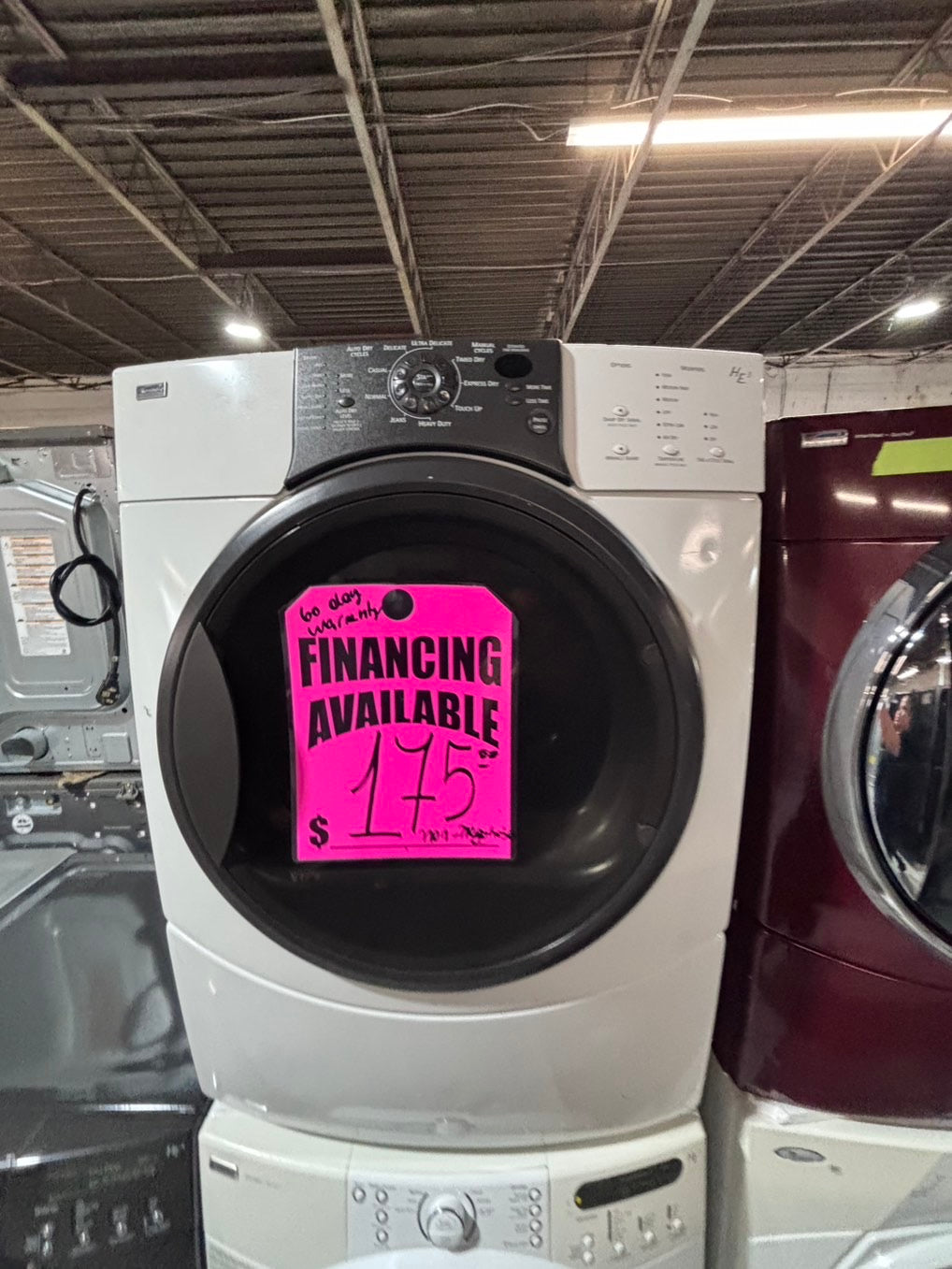 >*sale🔥kenmore  sensor Dry front load stackable electric 220v dryer in off white color used-refurbished 27" #DZ8916B