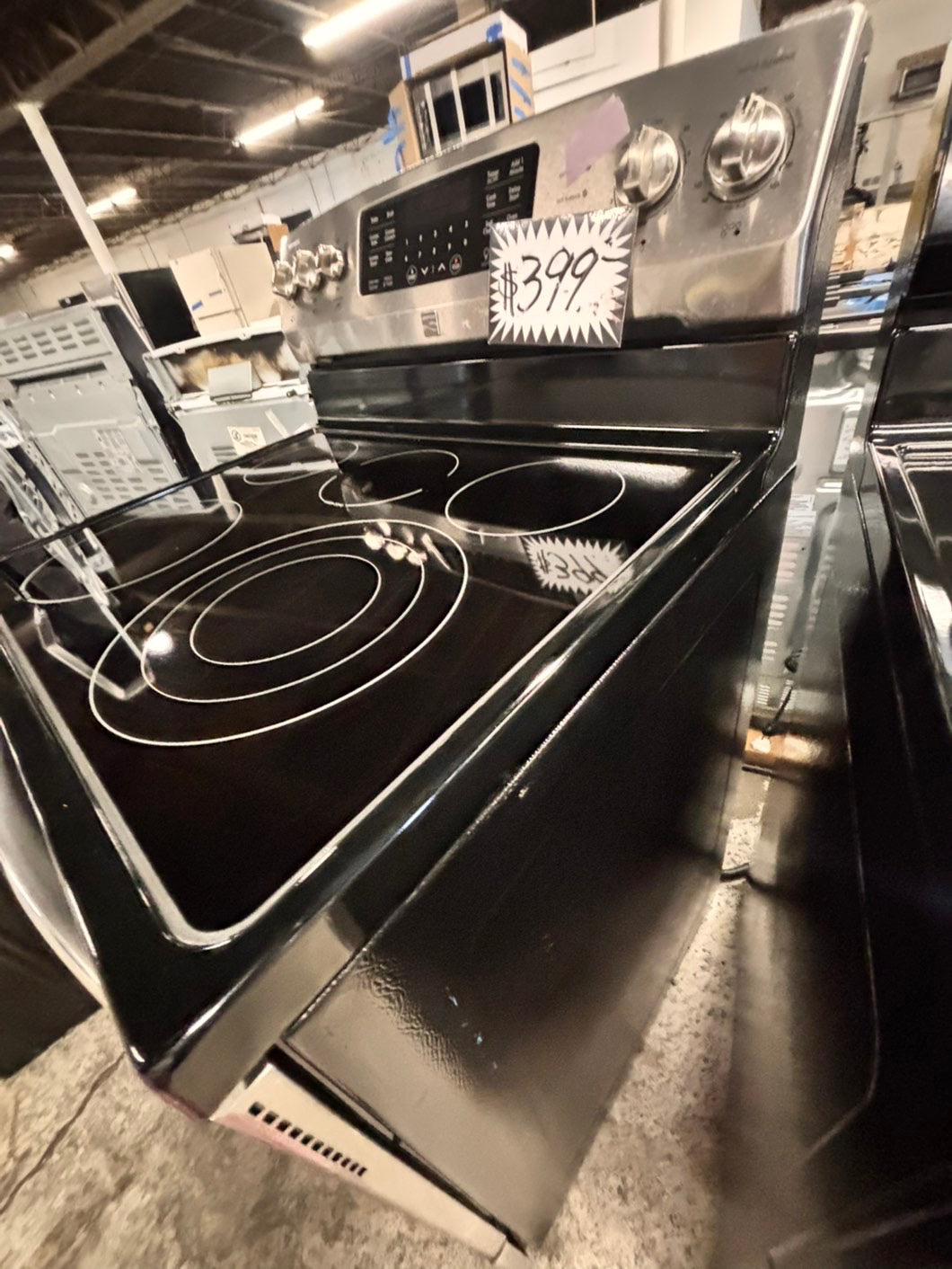 >kenmore glass top electric range 220v 5 burner convection oven quickly bake-warm zone bake broil self clean Refurbished fast boil 30" #ELRA44B