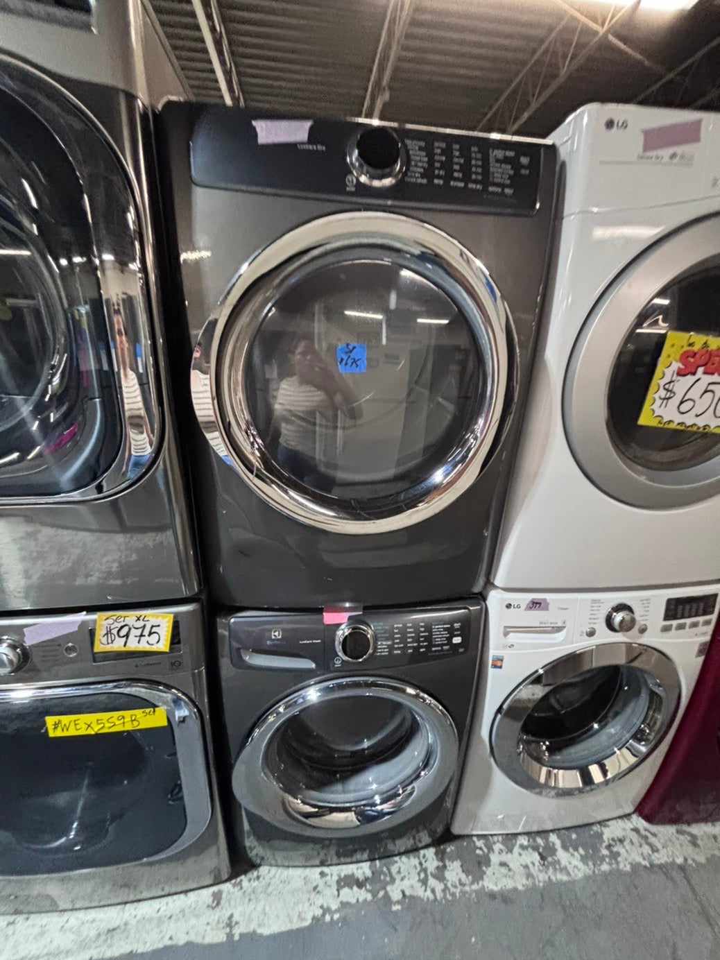 >* special 🔥Electrolux large capacity washer & dryer set electric 220v front load stackable or side by side - sensor dry in gray  #ELR9SET