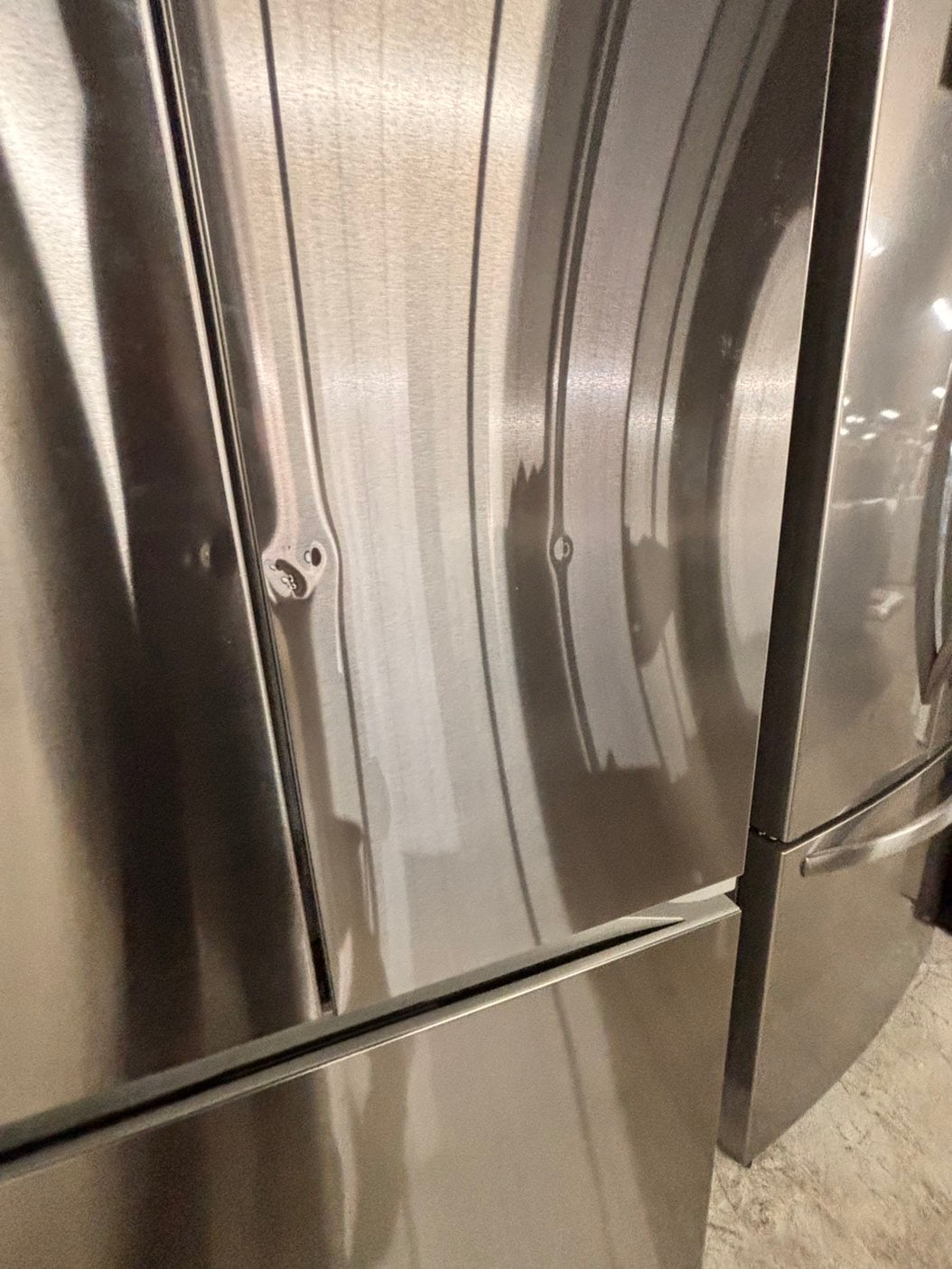 > LG new open box 📦 costumer return 27 cu. ft. SMART Counter Depth MAX French Door Refrigerator with Ice and Water inside ADA Comp in PrintProof Stainless Steel #RLIOAB