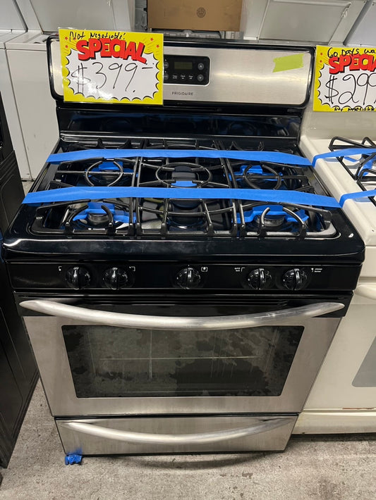 💥FLASH SALE ⚡️Frigidaire gas range 5 burner bake broil stainless steel Refurbished 30" Refurbished #GRS67B