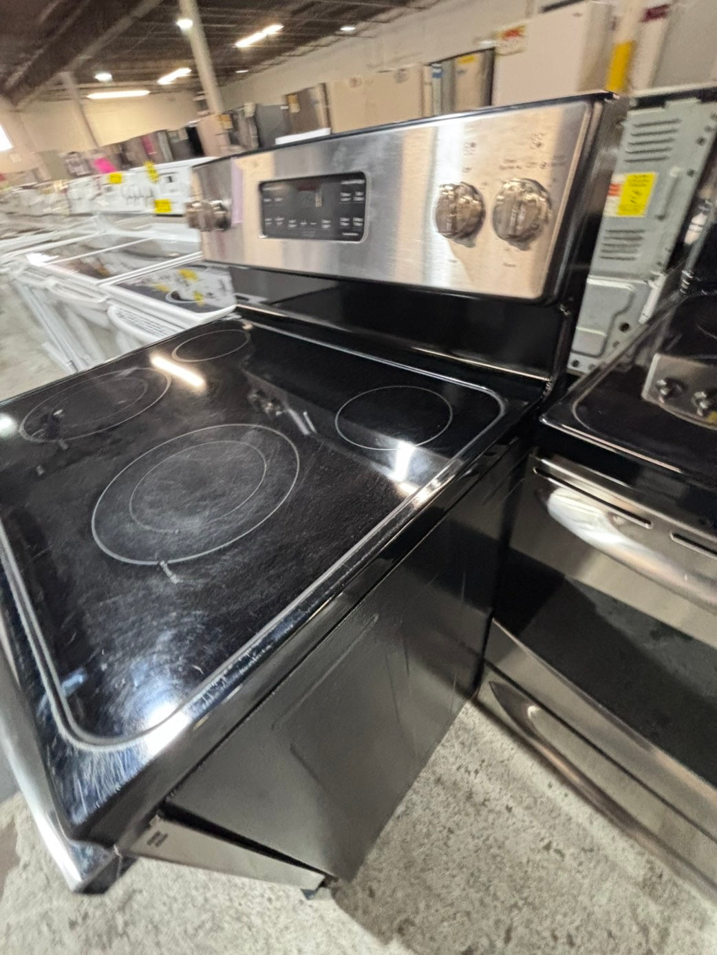 >*GE electric 220v glass top range bake Broil roast self clean stainless steel 30" Refurbished #ESG131B