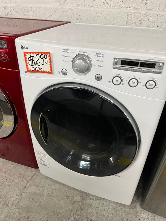 LG sensor Dry front load stackable electric 220v dryer in white  27" #ED66CBB