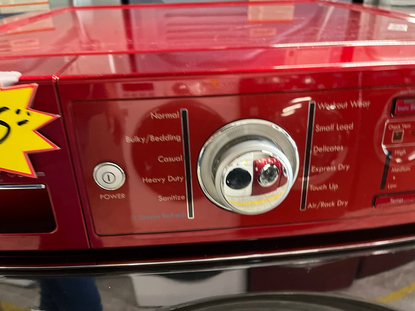 Kenmore Elite front load stackable electric 220v dryer stainless steel dream w/steam cycle in red 27" #ED402SB