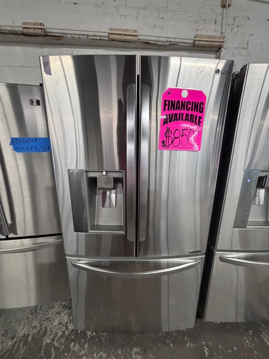 >LG French door Refrigerator counter depth stainless steel w/ ice water dispenser 36" #RTT624B