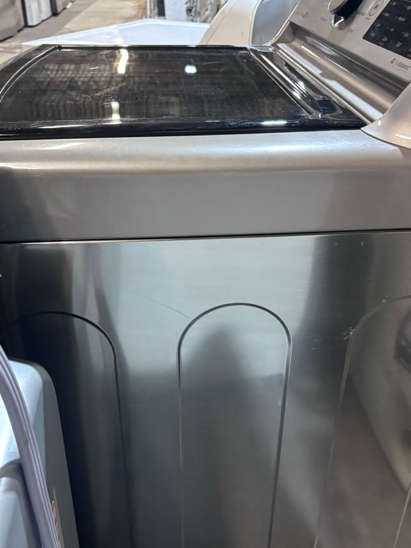 >> LG gray top top load washer large capacity & dryer set electric 220v side x side top load stainless steel drum gray color used-refurbished #WTL1TYB