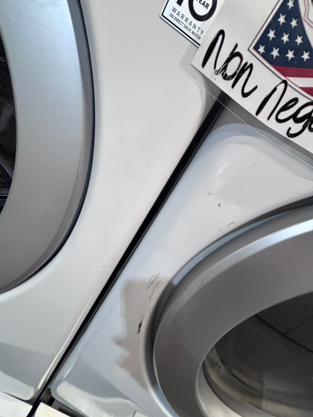 >*used- refurbished LG front load washer & dryer set  electric 220v large  capacity with pedestals in red color 27” #SFL55V7B