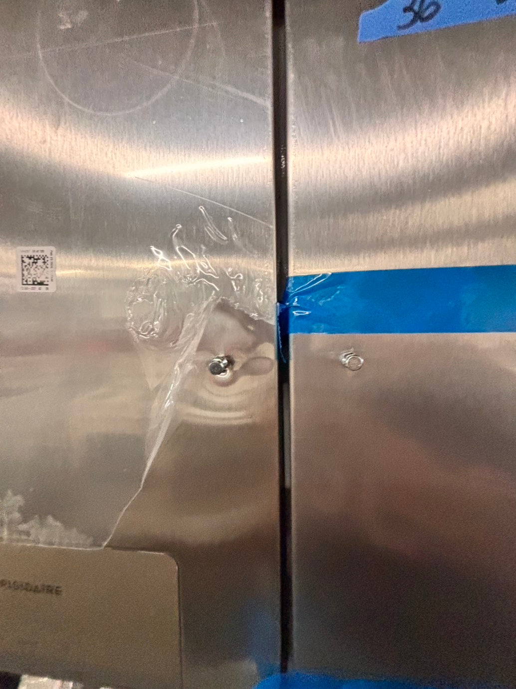 >newOpen Box 📦 | scratch & dent Frigidaire full size  36”in. Side-by-Side Refrigerator in Stainless Steel with iced maker & water dispenser #RF261FB